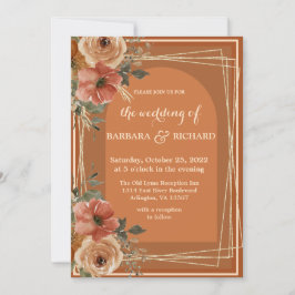 Terracotta Boho Fall Floral Einladung