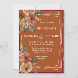 Terracotta Boho Fall Floral Einladung