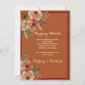 Terracotta Boho Fall Floral Einladung (Rückseite)