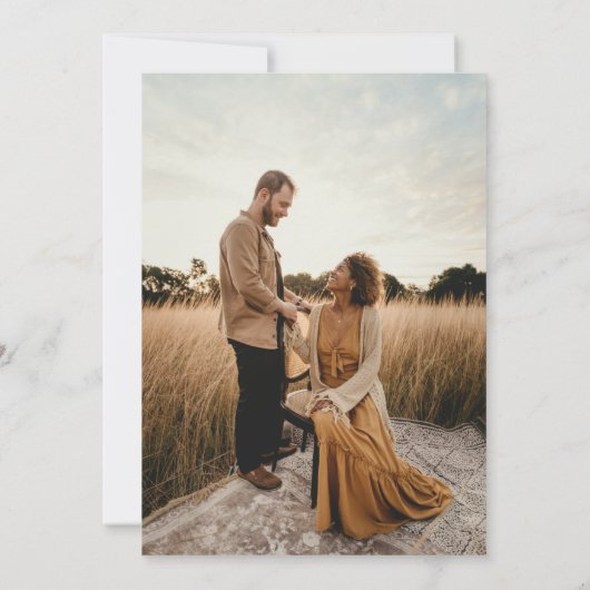 Terracotta Boho Fall Floral Foto Hochzeit Save The Date (Rückseite)