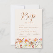 Terracotta Boho Fall Floral RSVP Karte (Vorderseite)