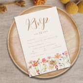 Terracotta Boho Fall Floral RSVP Karte
