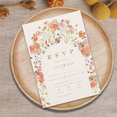 Terracotta Boho Fall Floral RSVP Karte