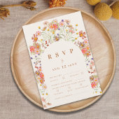Terracotta Boho Fall Floral RSVP Karte