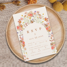 Terracotta Boho Fall Floral RSVP Karte