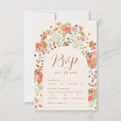Terracotta Boho Fall Floral RSVP Karte (Vorderseite)