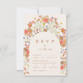 Terracotta Boho Fall Floral RSVP Karte (Vorderseite)