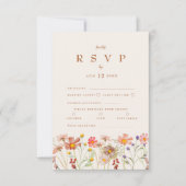 Terracotta Boho Fall Floral RSVP Karte (Vorderseite)