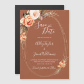 Terracotta Boho Fall Foto Hochzeit der Blumen Rett Magneteinladung (Vorne/Hinten)