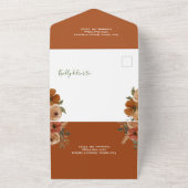 Terracotta Boho Fall Wasserfarbenprägung Hochzeits All In One Einladung (Außenbereich)