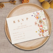 Terracotta Boho Fall Wildblume Floral Wedding RSV RSVP Karte