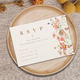 Terracotta Boho Fall Wildblume Floral Wedding RSV RSVP Karte