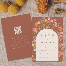 Terracotta Boho Fall Wildblume Florenz RSVP Karte