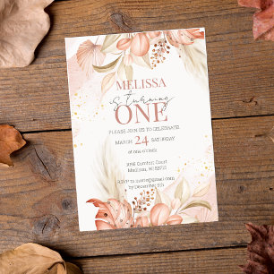 Terracotta Boho Floral 1. Geburtstag Einladung