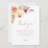 Terracotta Boho Floral Baby Dusche Danke Karte (Vorderseite)