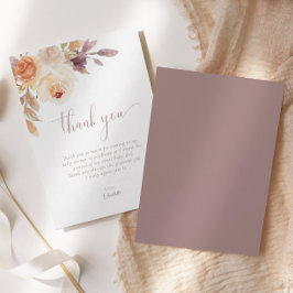 Terracotta Boho Floral Baby Dusche Danke Karte