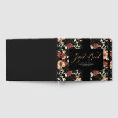 Terracotta Boho Floral Black Wedding Gästebuch (Voll)