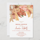 Terracotta Boho Floral Brautparty Einladung (Vorderseite)