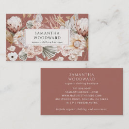 Terracotta Boho Floral Clothing Branding Visitenkarte