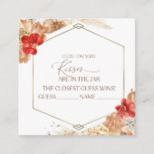Terracotta Boho Floral Guess Wie viele Kisses Card Begleitkarte (Vorderseite)