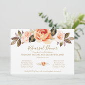 Terracotta Boho Floral Hochzeit im Herbst Einladung (Stehend Vorderseite)