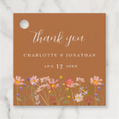 Terracotta Boho Floral Hochzeit im Herbst Vielen D Geschenkanhänger (Vorderseite)