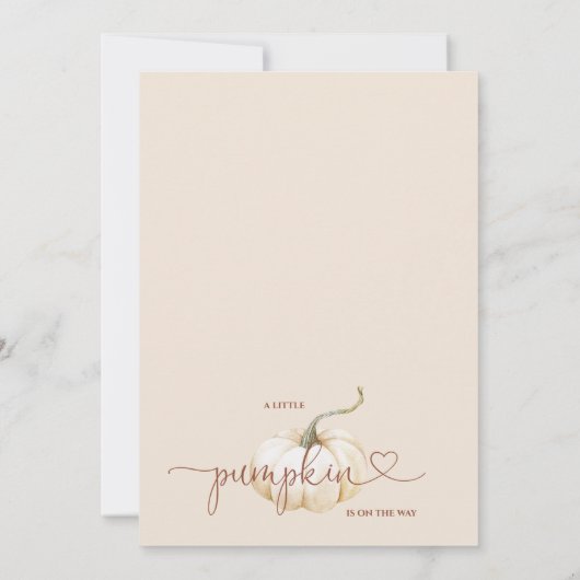 Terracotta Boho Floral Little Pumpkin Baby Dusche Einladung (Rückseite)