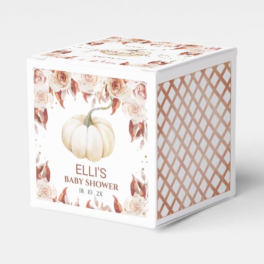 Terracotta Boho Floral Little Pumpkin Baby Dusche Geschenkschachtel (Vorderseite)