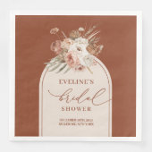 Terracotta Boho Floral Napkins für Brautparty Serviette (Vorderseite)