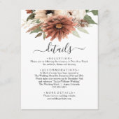 Terracotta Boho Floral Wedding Begleitkarte (Vorderseite)