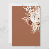 Terracotta Boho Floral Wedding Charts Karte (Rückseite)