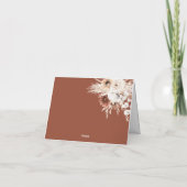 Terracotta Boho Floral Wedding Danke Karte (Rückseite)