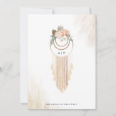 Terracotta Boho Floral Wedding Einladung (Rückseite)