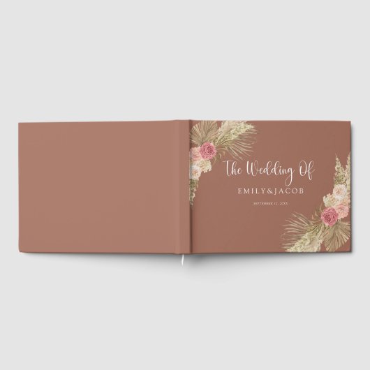 Terracotta Boho Floral Wedding Gästebuch (Voll)