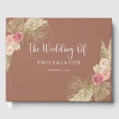 Terracotta Boho Floral Wedding Gästebuch (Vorderseite)