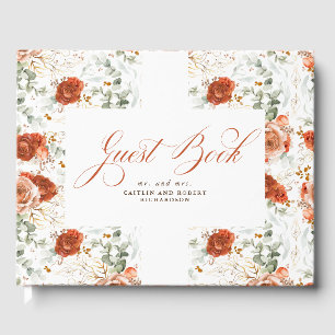 Terracotta Boho Floral Wedding Gästebuch