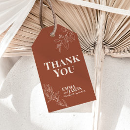 Terracotta Boho Floral Wedding Gift Tags Geschenkanhänger