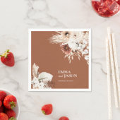 Terracotta Boho Floral Wedding Napkins Serviette (Beispiel)