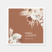 Terracotta Boho Floral Wedding Napkins Serviette (Vorderseite)