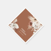 Terracotta Boho Floral Wedding Napkins Serviette (Ecke)