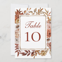 Terracotta Boho Floral Wedding Tischnummer Cards