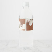 Terracotta Boho Floral Wedding Water Flasche Label Wasserflaschenetikett (Rückseite)