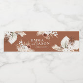 Terracotta Boho Floral Wedding Water Flasche Label Wasserflaschenetikett (Einzelnes Label)