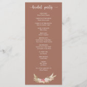 Terracotta Boho Floral Wreath Wedding Flat Program Programm (Rückseite)