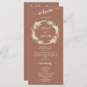 Terracotta Boho Floral Wreath Wedding Flat Program Programm (Vorne/Hinten)