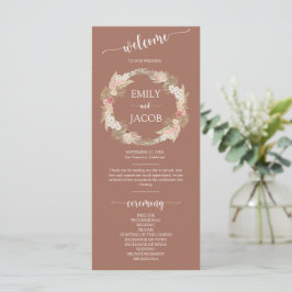 Terracotta Boho Floral Wreath Wedding Flat Program Programm