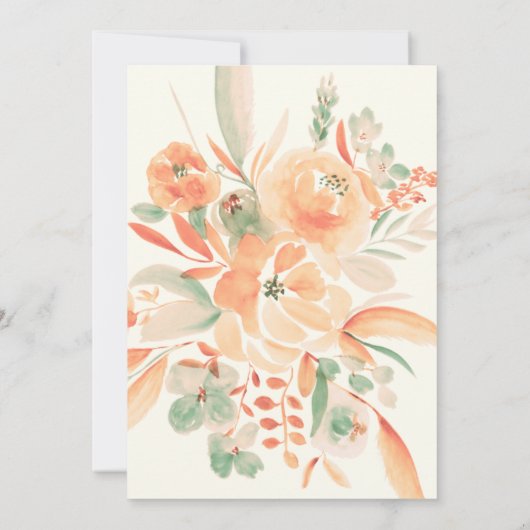 Terracotta boho florale Aquarell Brautparty in Einladung (Rückseite)