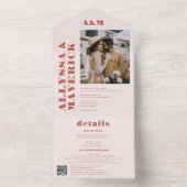 Terracotta boho Foto Hochzeit All In One Einladung (Innen Boden)