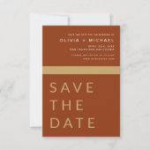 Terracotta Boho Gold Save the Date Elegante Gold (Vorderseite)