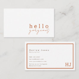 Terracotta Boho Hallo Schöne Schönheit Minimalisti Visitenkarte